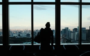 woman arring at the airport