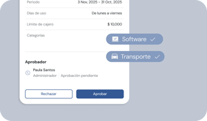 Aprobar gastos en tarjetas de crédito