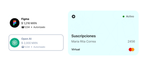 Tarjetas para suscripciones MX