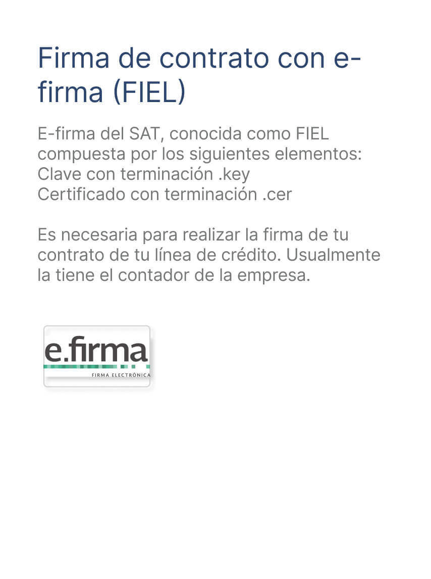 Firma de contrato con e-firma (FIEL)