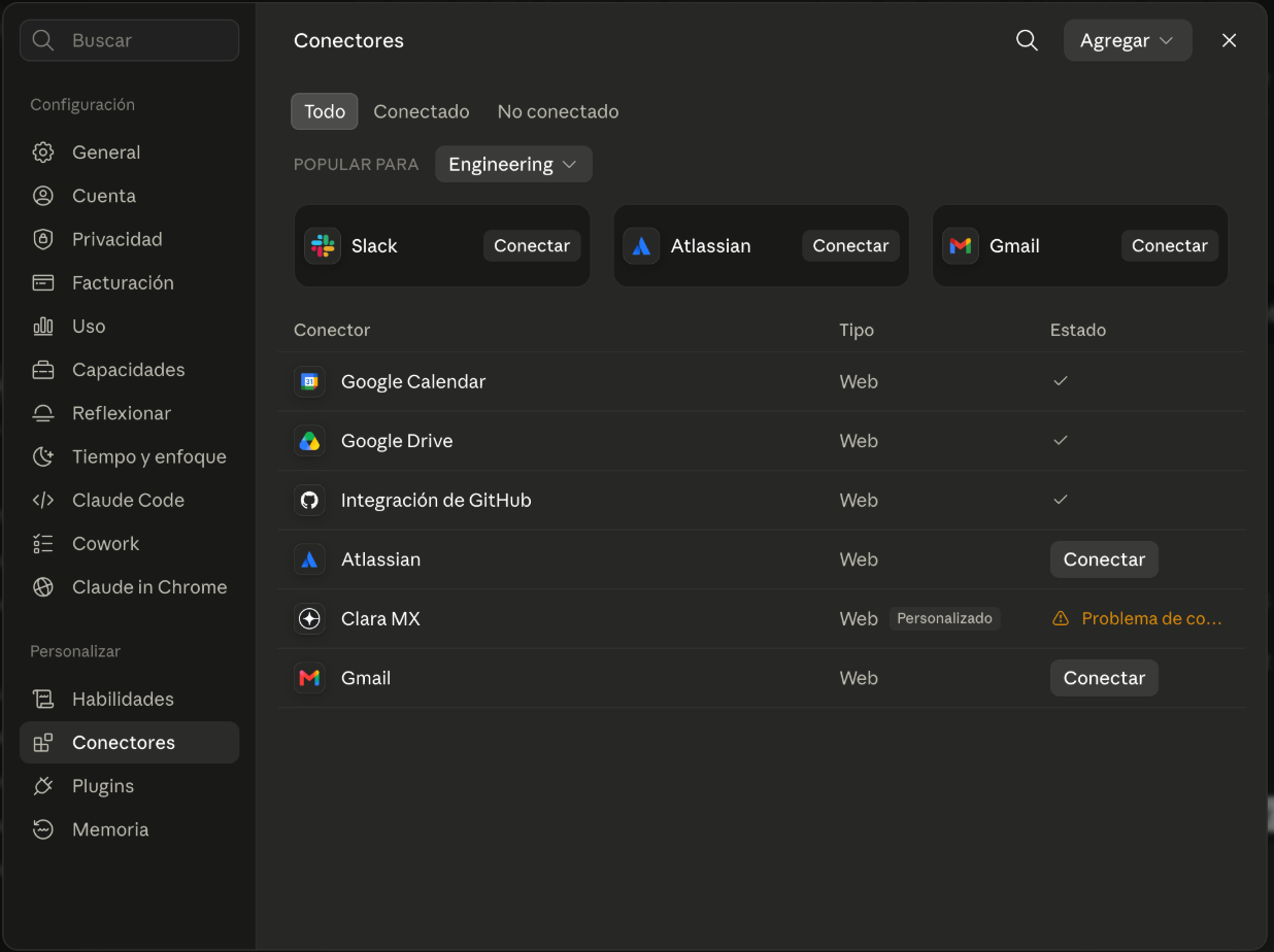 Configuración de Conectores