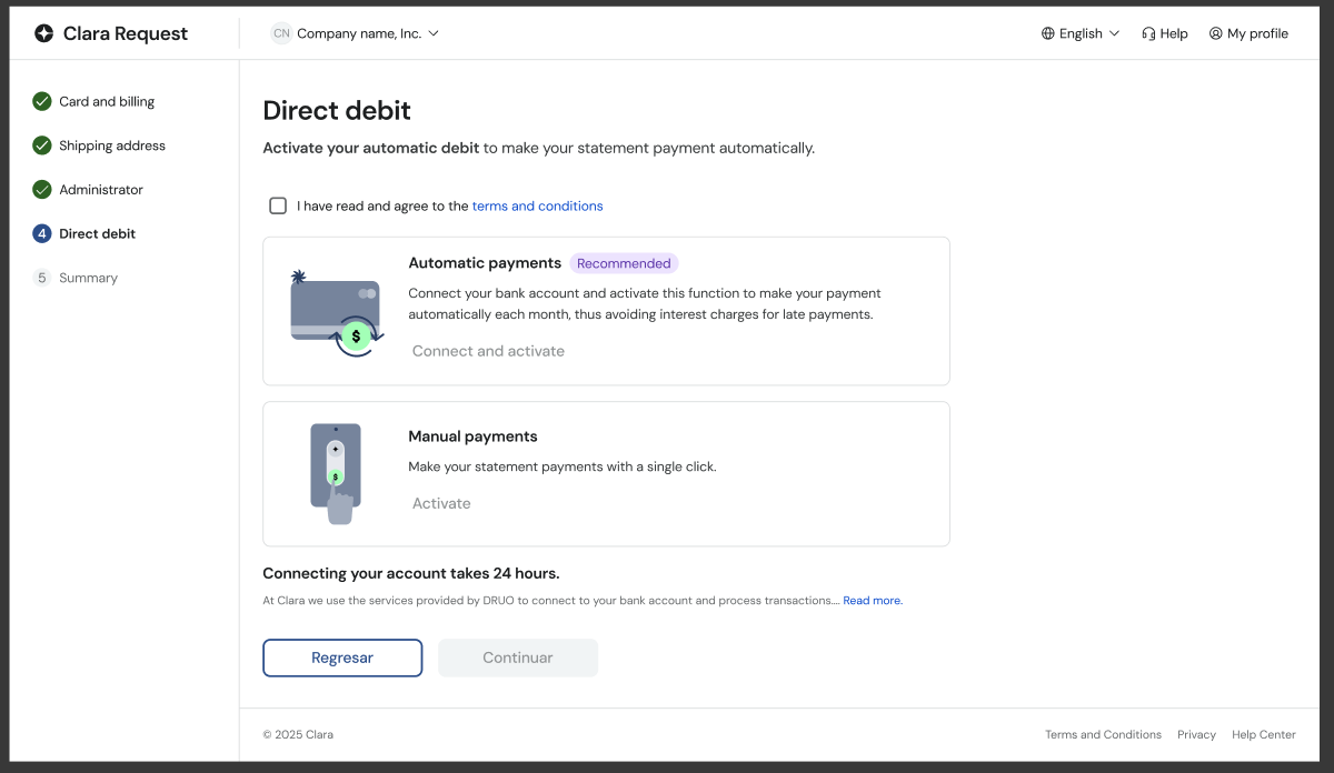 Paso 5 — Configuración de método de pago manual