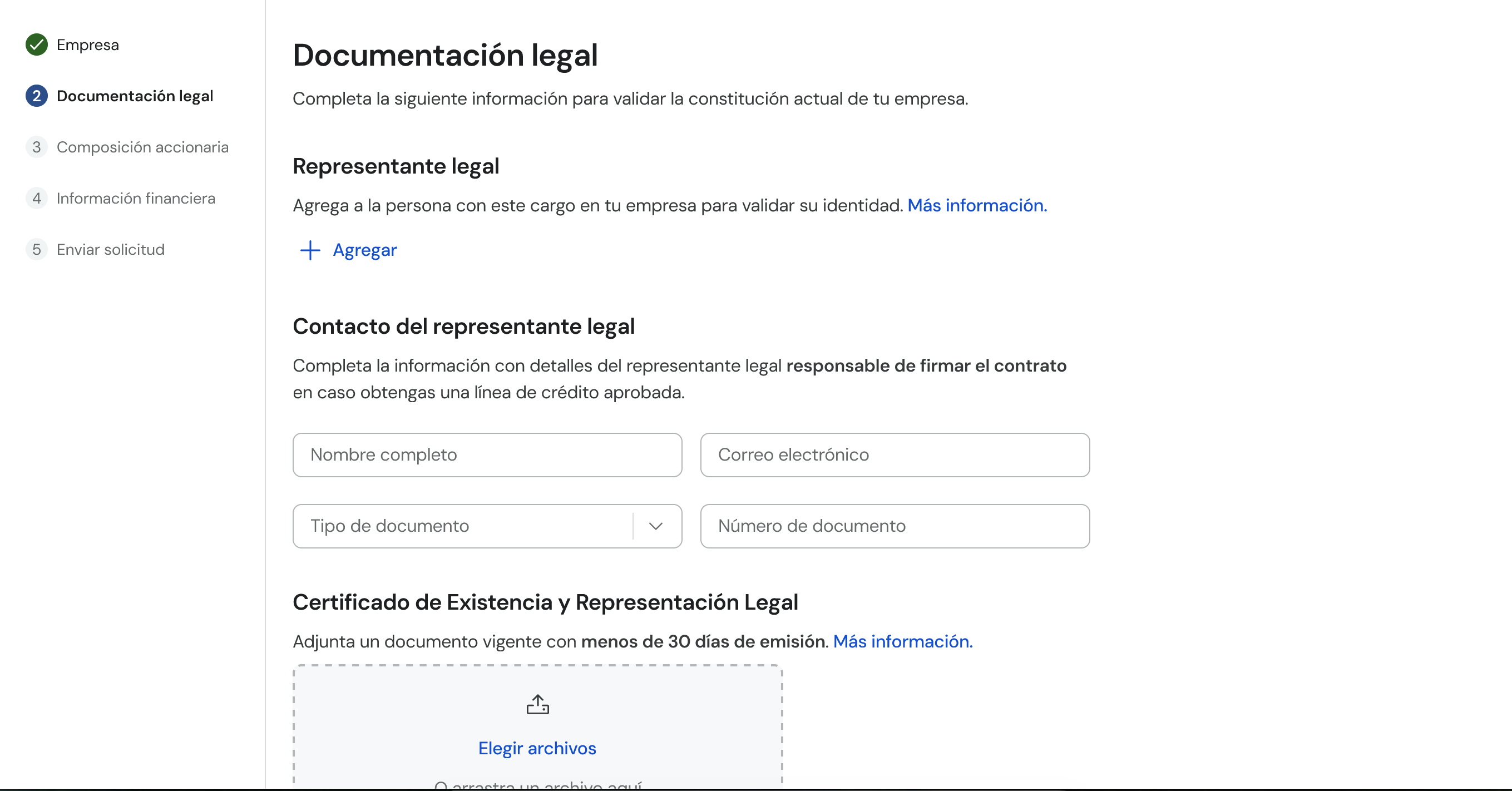Paso 2 — Documentación legal