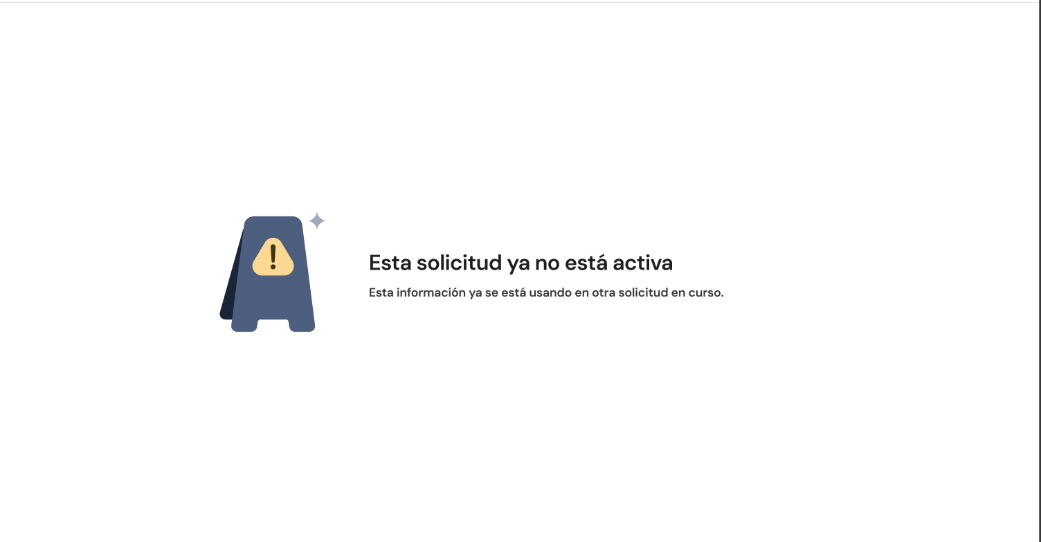 Notificación de solicitud no aprobada